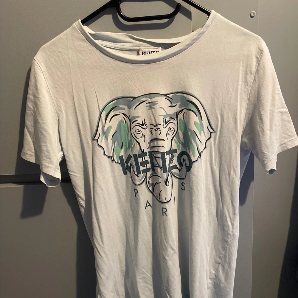 Kenzo White Tee with Elephant Design